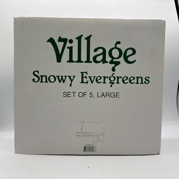Department 56 1998 Vintage Village Snowy Evergreens Set Of 5 Large 52614 Retired - Picture 9 of 12